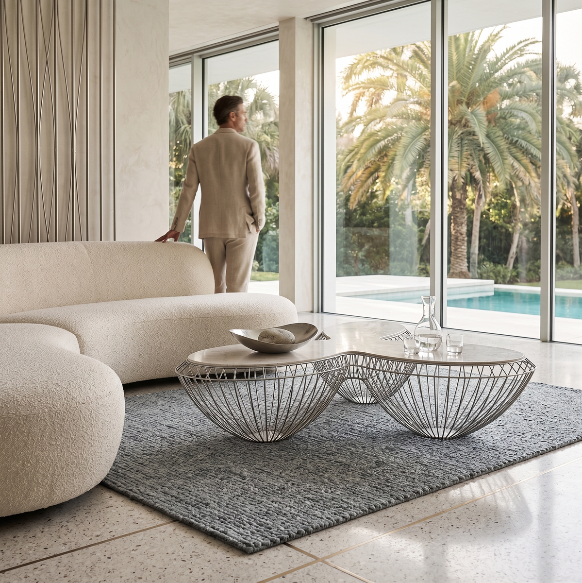 Balika Coffee Table Modern Gold Wire Marble Top – ARDITI COLLECTION