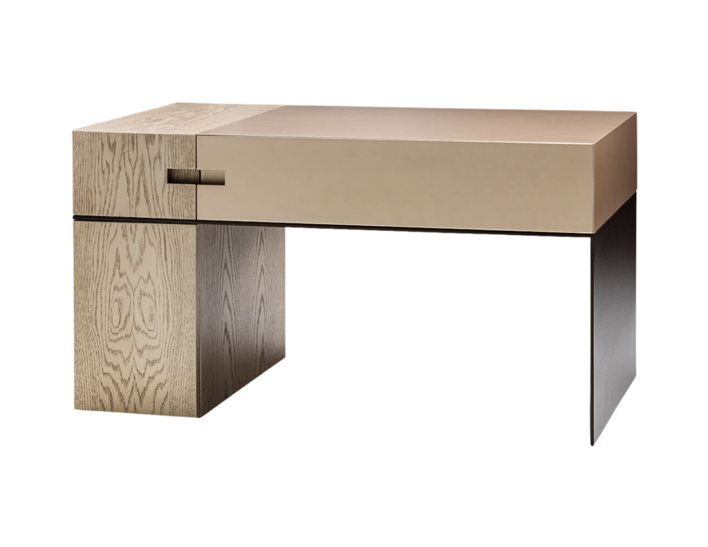 Modern Brussels Nightstand with wooden top and rectangular handle design