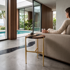 Akhiroe Walnut Wood End Table