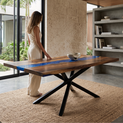 Astrea Walnut Wood River Dining Table