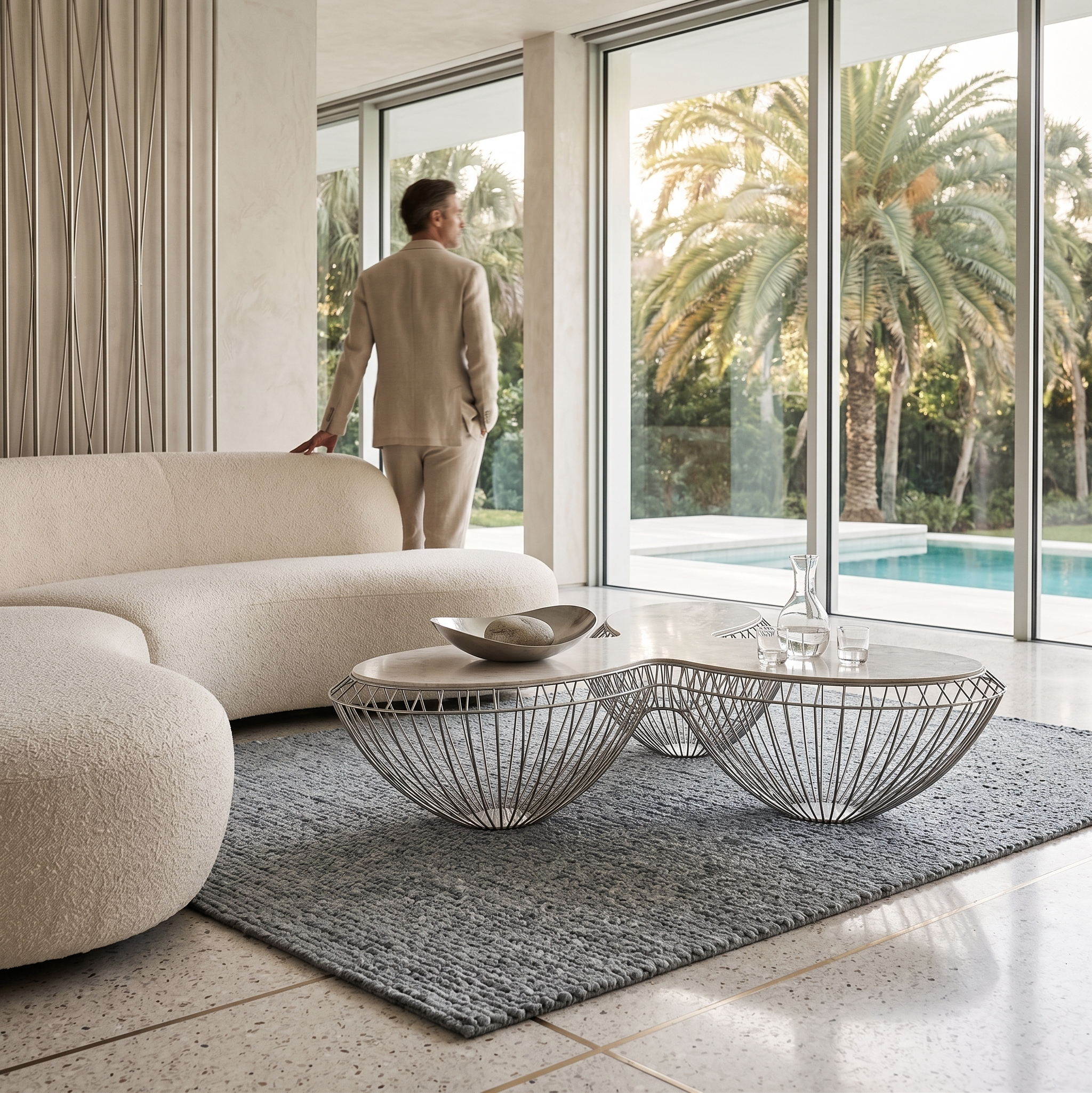 Balika Coffee Table Modern Gold Wire Marble Top – ARDITI COLLECTION