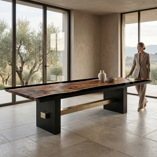 Black Aurelia Walnut Wood Dining Table