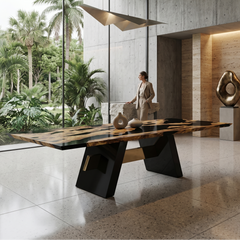 Black Erigone Olive Wood Dining Table