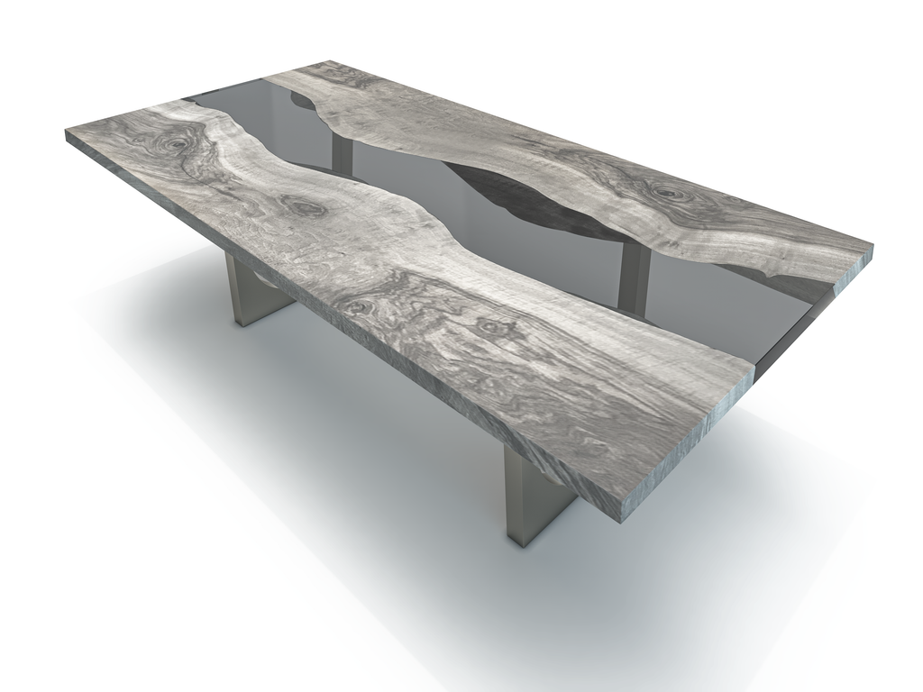 Timberwolf Carna Bleached River Walnut Wood Dining Table - ARDITI