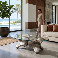 Psyche Sculptural Glass Coffee Table