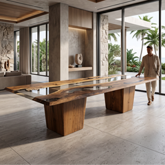 Doris Walnut Wood Dining Table