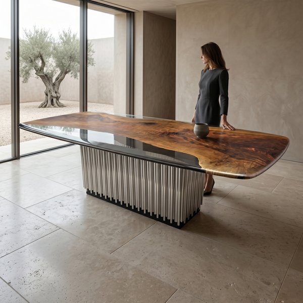 Evohe Walnut Wood Dining Table