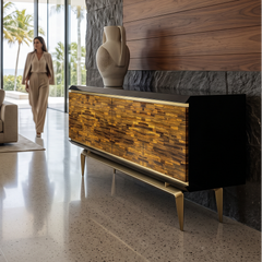 Magnes Tiger Eye Semi-Precious Stone Credenza
