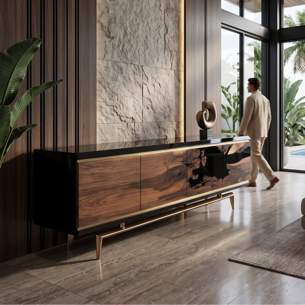 Magnes Walnut Wood Credenza