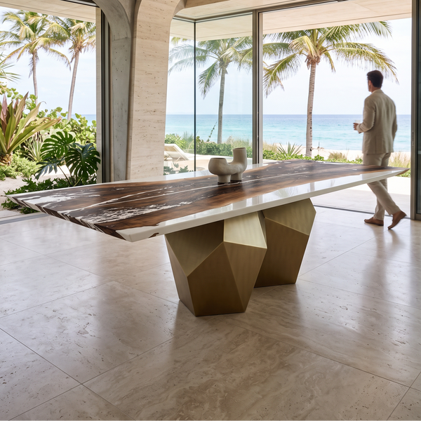 Medusa Walnut Wood Dining Table