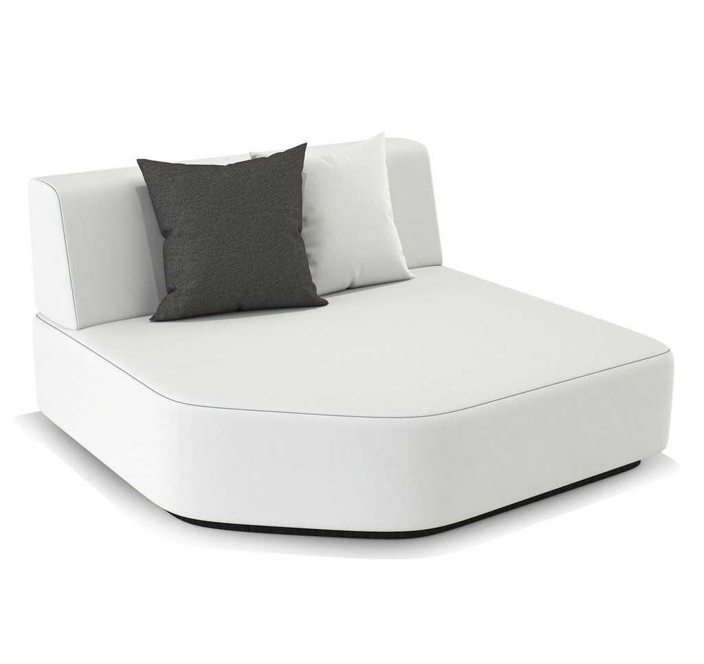 White outdoor chaise lounge with cushions from Arditi Collection Orpheus Sectional Outdoor Set