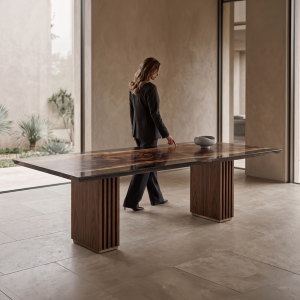 Noctis Walnut Wood Dining Table