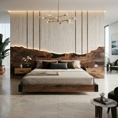 Olympus King Size Walnut Bed