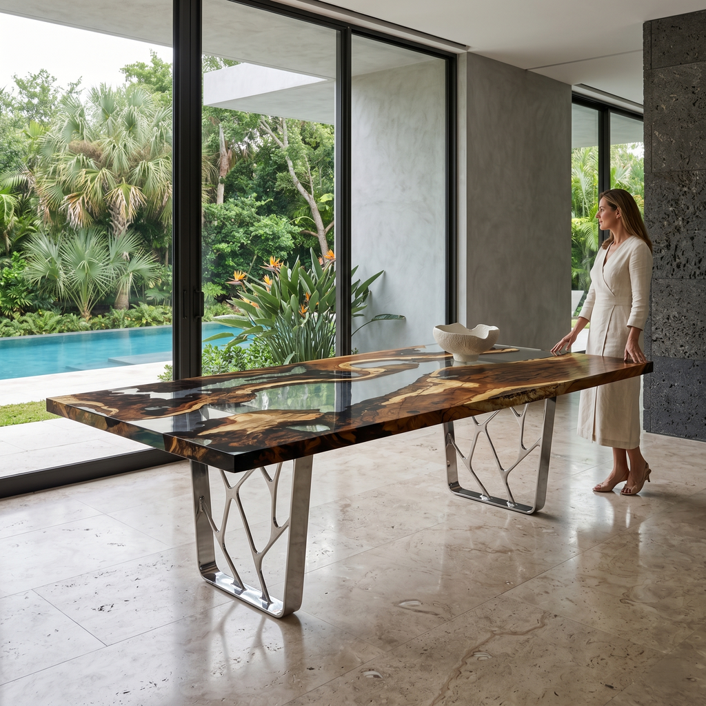 Ombrone Hackberry Wood River Dining Table – ARDITI COLLECTION