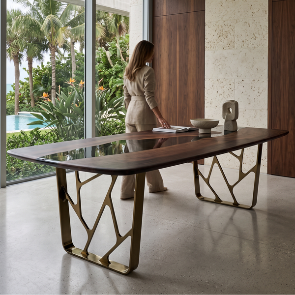 Ombrone Walnut River Dining Table