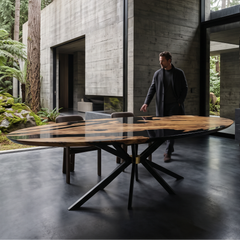 Salus Olive Wood Ellipse Dining Table