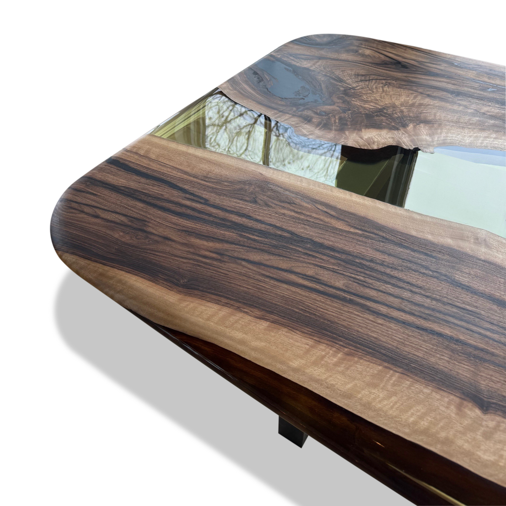 Vanilla Carna Walnut Wood River Dining Table - ARDITI COLLECTION®