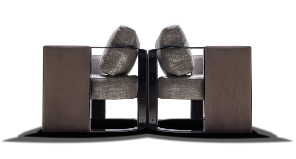 Dark gray Venice Chair with modular lounge design and attached back cushions