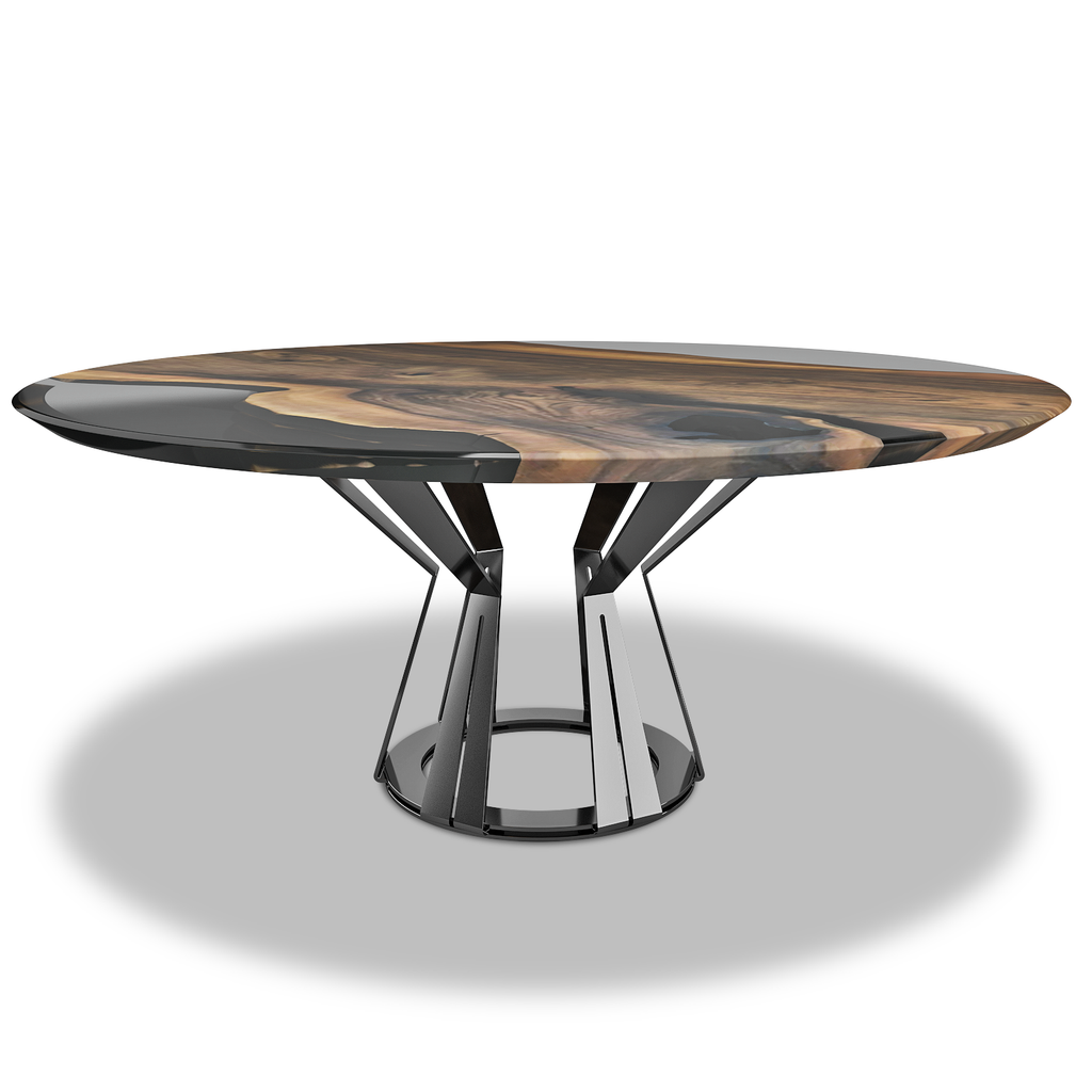 Timberwolf Atalante Walnut Wood Round Dining Table - ARDITI