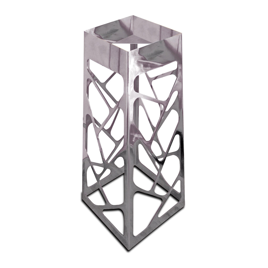 Modern metallic rectangular vase with abstract cutouts for Big Ocean Cube Floor Lamp decor