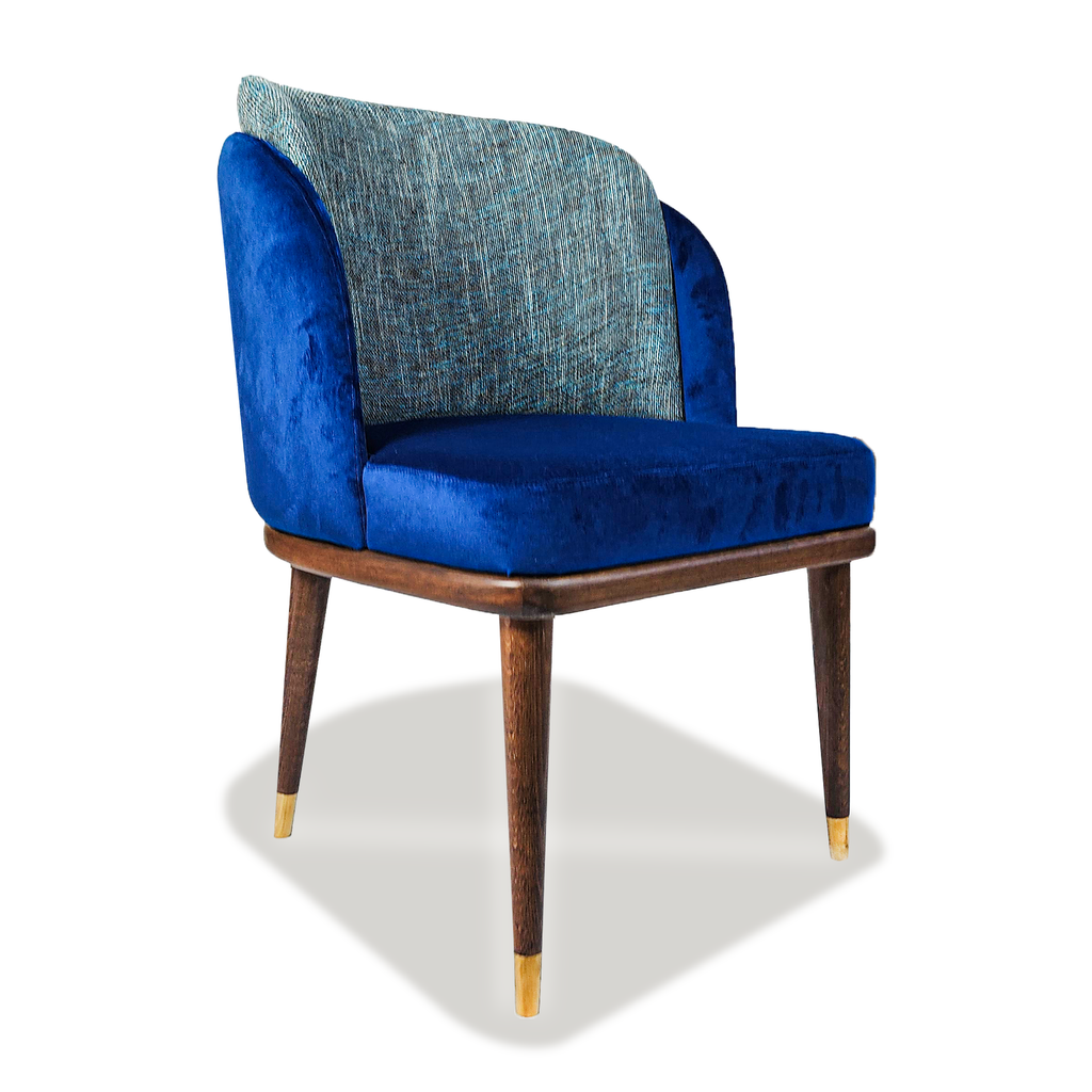 Blue Ariane Walnut Wood Dining Chair - ARDITI COLLECTION®