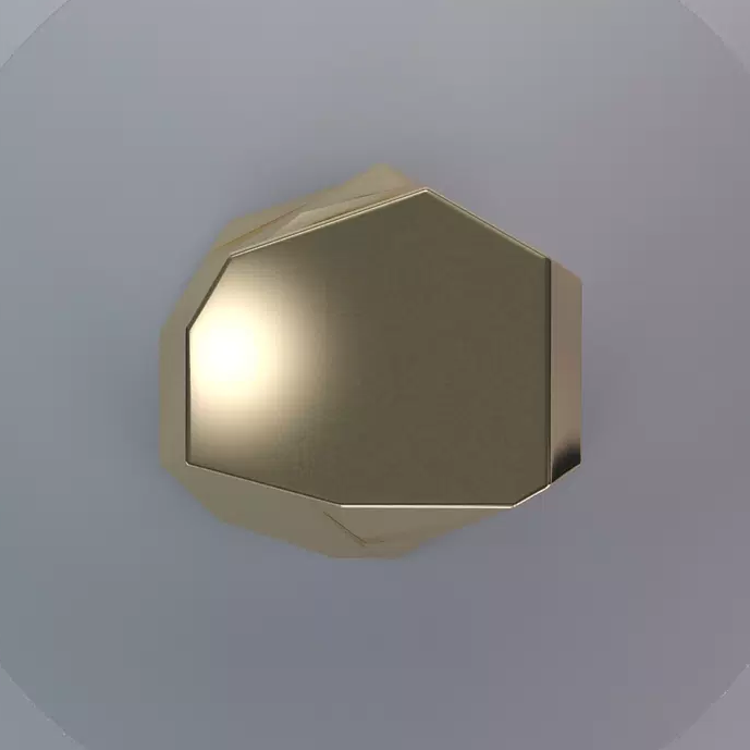 Shiny golden elongated hexagonal signet ring displayed with Covet Dining Table decor