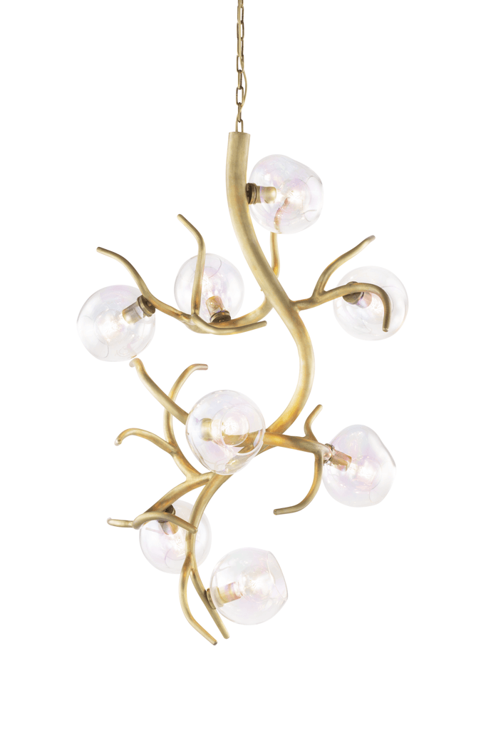 Gold-finished chandelier with clear glass globes from Ersa Suspension Vertical collection