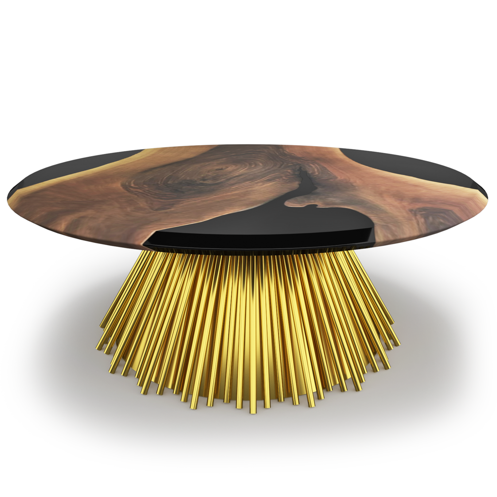 Eskulape Walnut Wood Round Coffee Table - ARDITI COLLECTION®