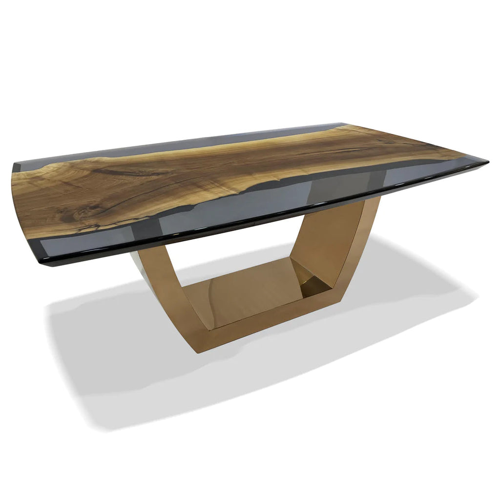 Evadne Walnut Wood Bronze Dining Table - ARDITI COLLECTION®