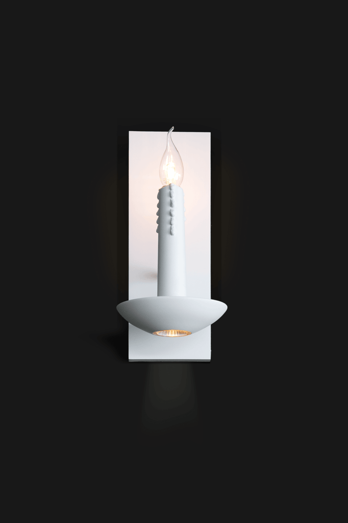 White Floating Candles Wall Lamp with candle-shaped bulb and elegant sconce design