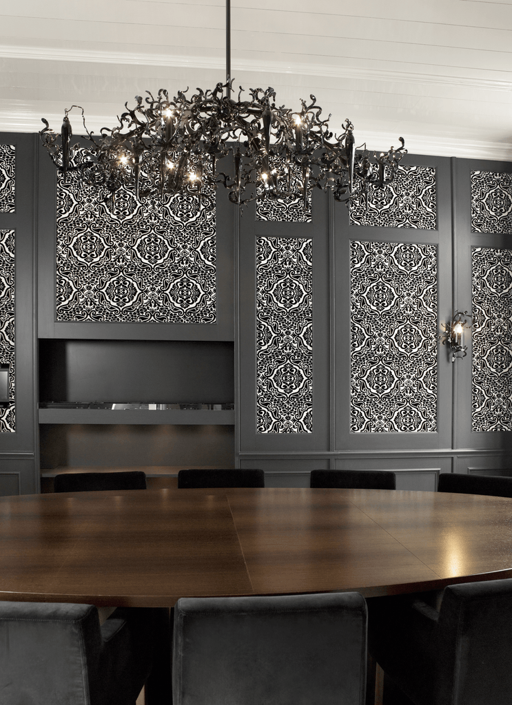 Black ornate Flower Power Chandelier Oval with multiple lights for elegant decor