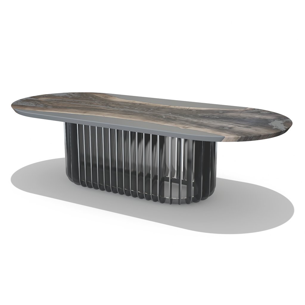 Gray Mysteria Bleached Walnut Wood Dining Table - ARDITI COLLECTION®