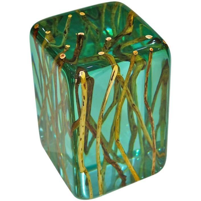 Green Branches Cube End Table (Ready To Ship) -  - www.arditicollection.com