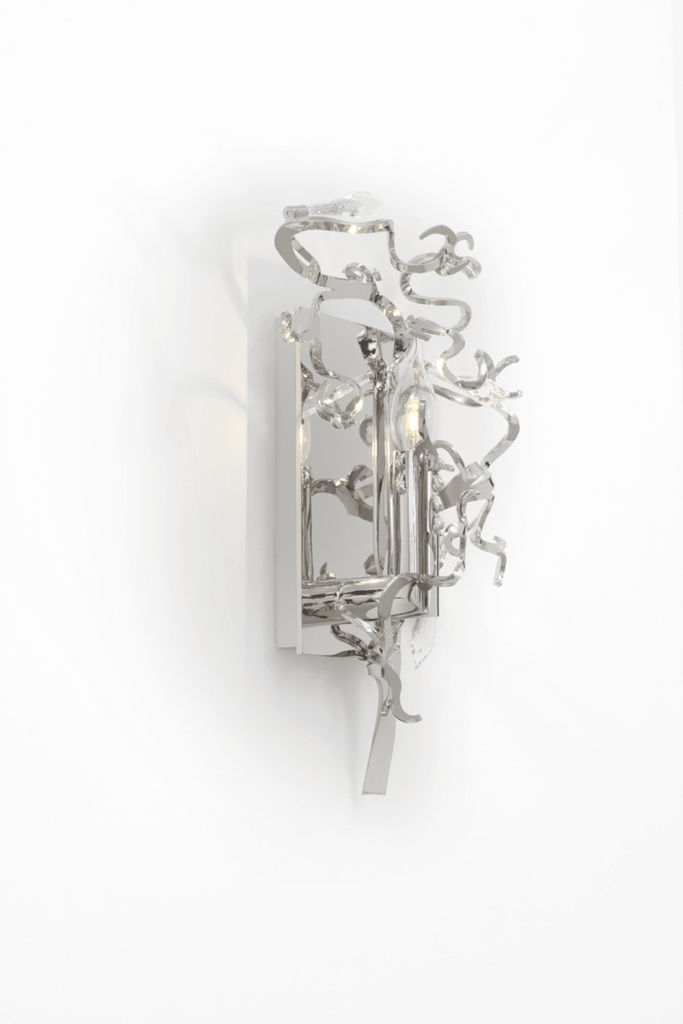 Silver-toned Icy Lady Wall Lamp with ornate branch-like details for elegant decor