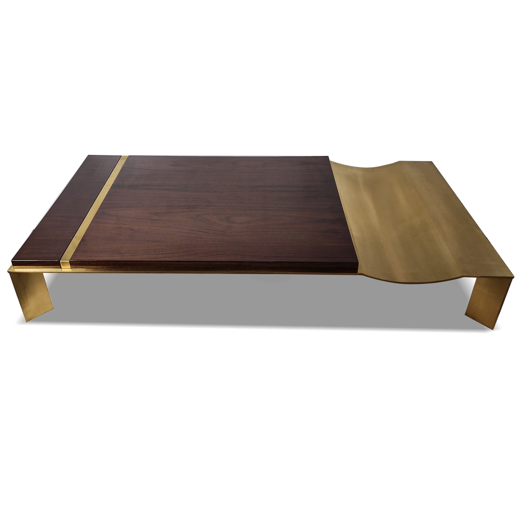 id modern coffee table, walnut veneer coffee table, cornered rectangular coffee table, stainless steel coffee table, brushed stainless steel coffee table, titanium coated coffee table, modern coffee table, coffee table for living room