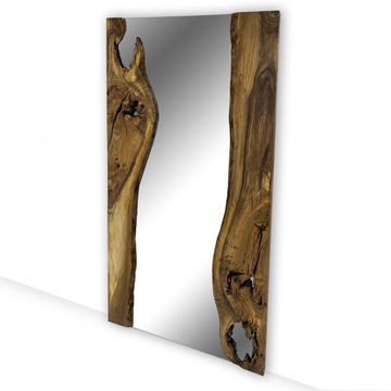 isora mirror, walnut wood mirror, rectangular mirror, natural finish mirror, wall mirror, living room mirror, bedroom mirror