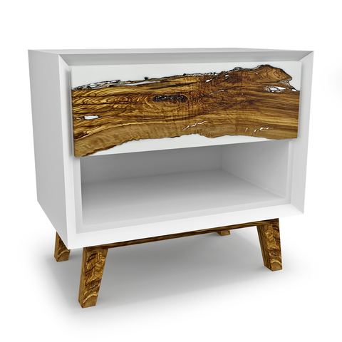 Lampetia Olive Wood White Night Stand