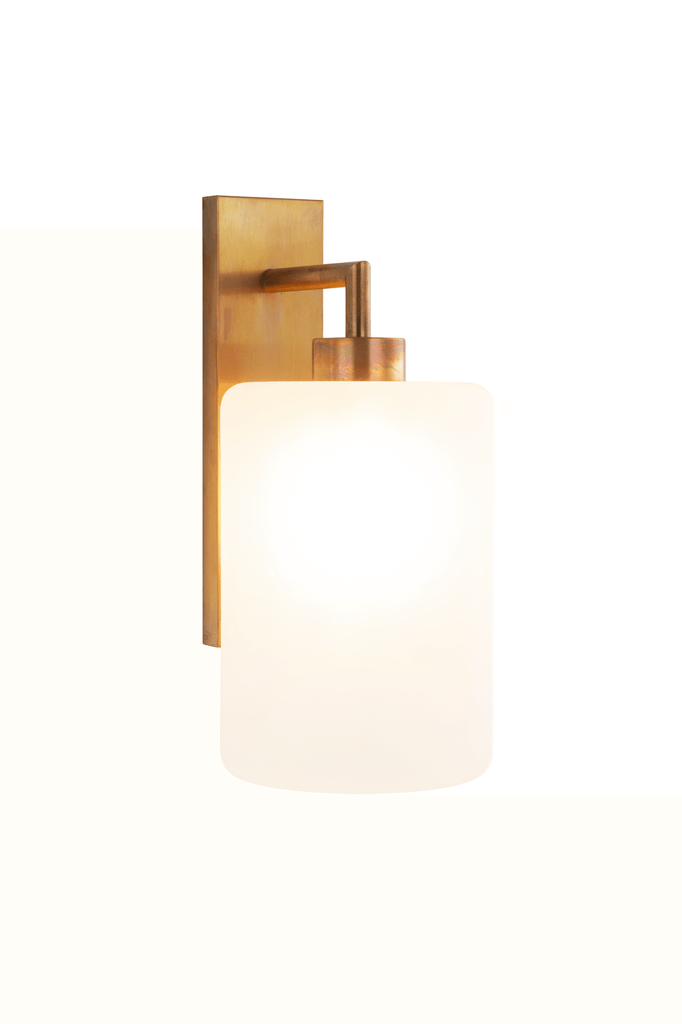 Louise Wall Lamp modern brass wall sconce with cylindrical frosted glass shade