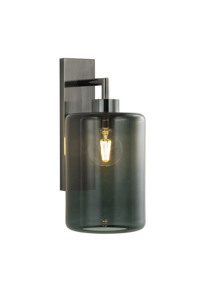 Louise Wall Lamp with dark bronze backplate and smoked glass shade for modern decor