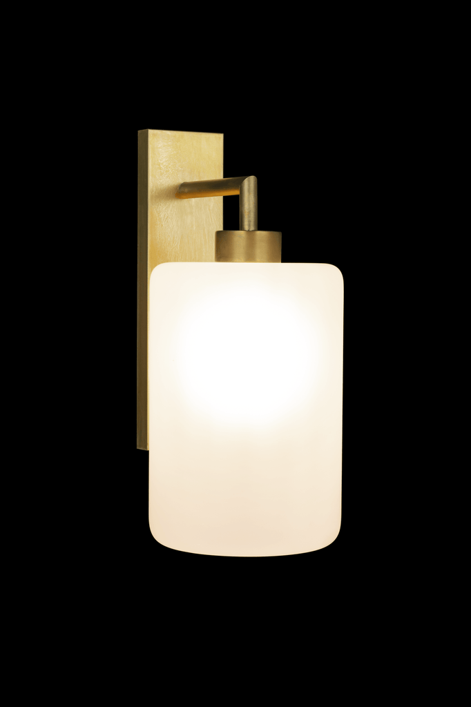 Louise Wall Lamp brass wall sconce with rectangular frosted white glass shade
