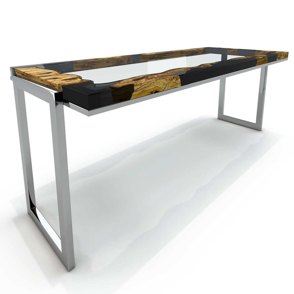  lyssa desk, olive wood desk, glass desk, gun metal resin desk, luxury desk, modern desk, contemporary desk, home office desk, executive desk