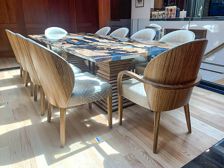 Makhaon Olive Wood Dining Table Resin Top – ARDITI COLLECTION