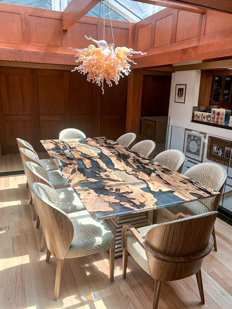 Makhaon Olive Wood Dining Table Resin Top – ARDITI COLLECTION