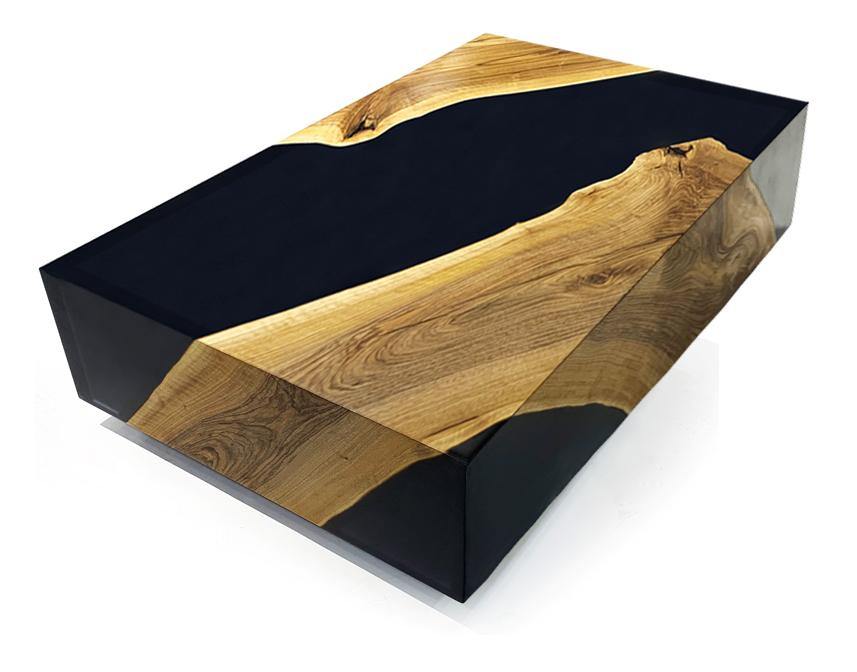 Monoblock Table Rectangular Black Monoblock Walnut Wood Rectangular Coffee Table – ARDITI COLLECTION