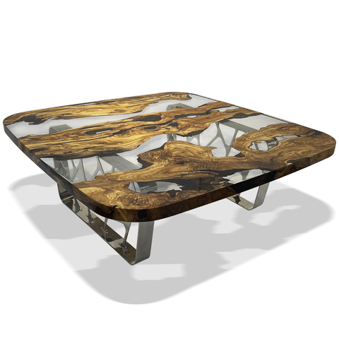 Ombrone Olive Wood Squoval Square Coffee Table