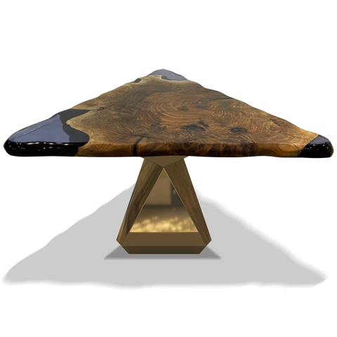 Omphale Walnut Wood Triangular Dining Table