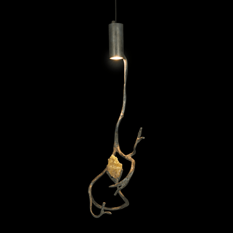 Orpheus Champagne Calcite Hanging Lamp