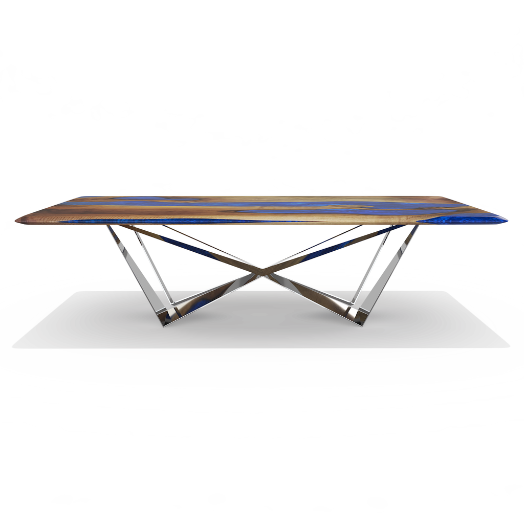 Pearl Blue Danube Walnut Dining Table - ARDITI COLLECTION®
