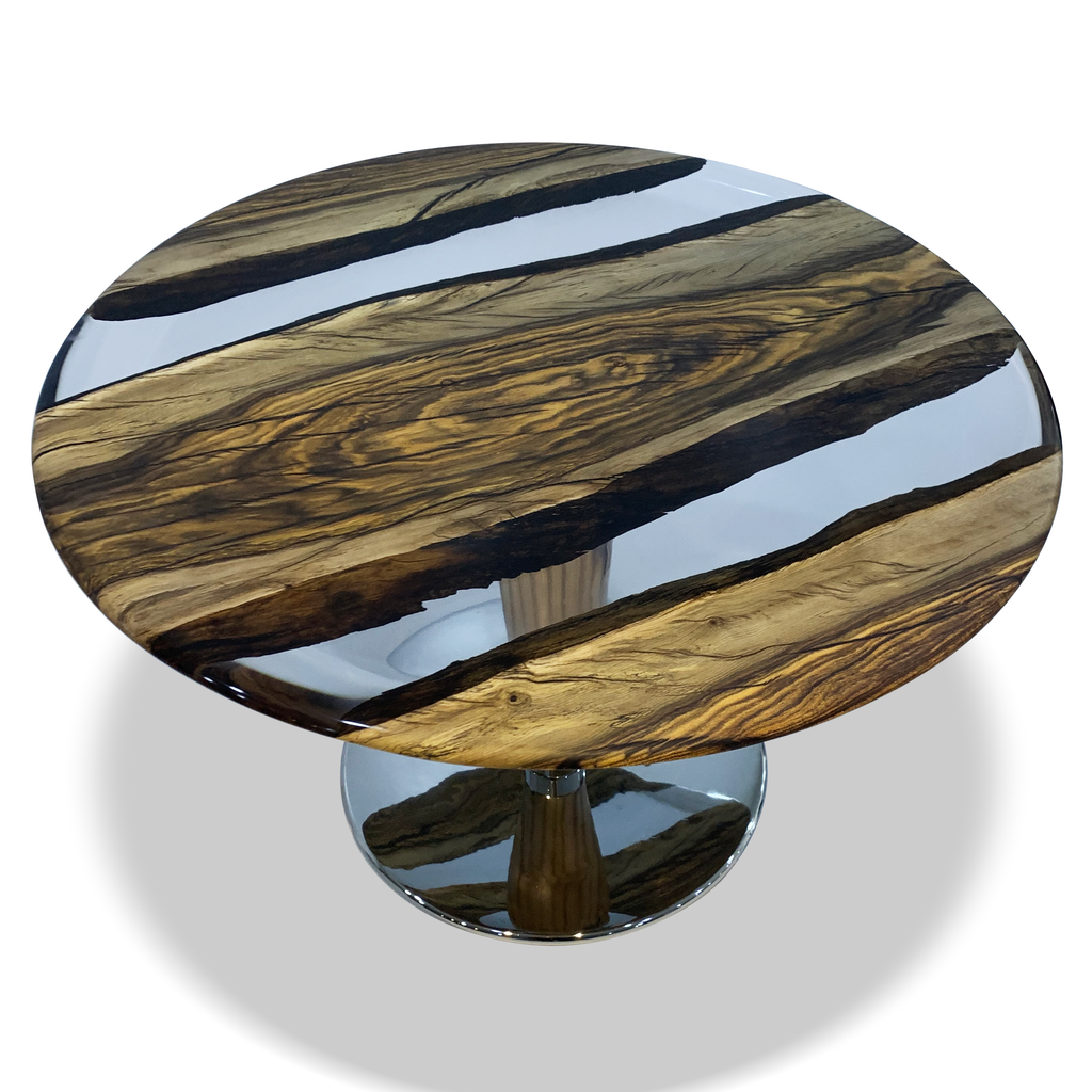 Phaloe Walnut Wood Double River Round Coffee Table - ARDITI