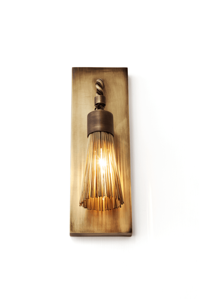 Bronze Sultans Of Swing Wall Lamp with downward-tapering metal rod shade